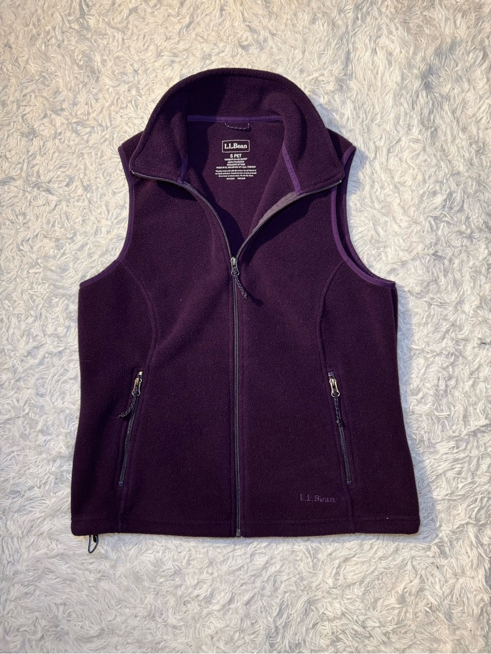 L.L. Bean Women's Purple Zip Fleece Vest
